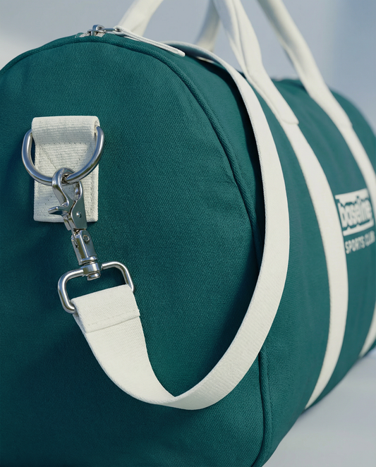 The Baseline Sports Club Duffle - Deepcourt Green & Cream Weekender