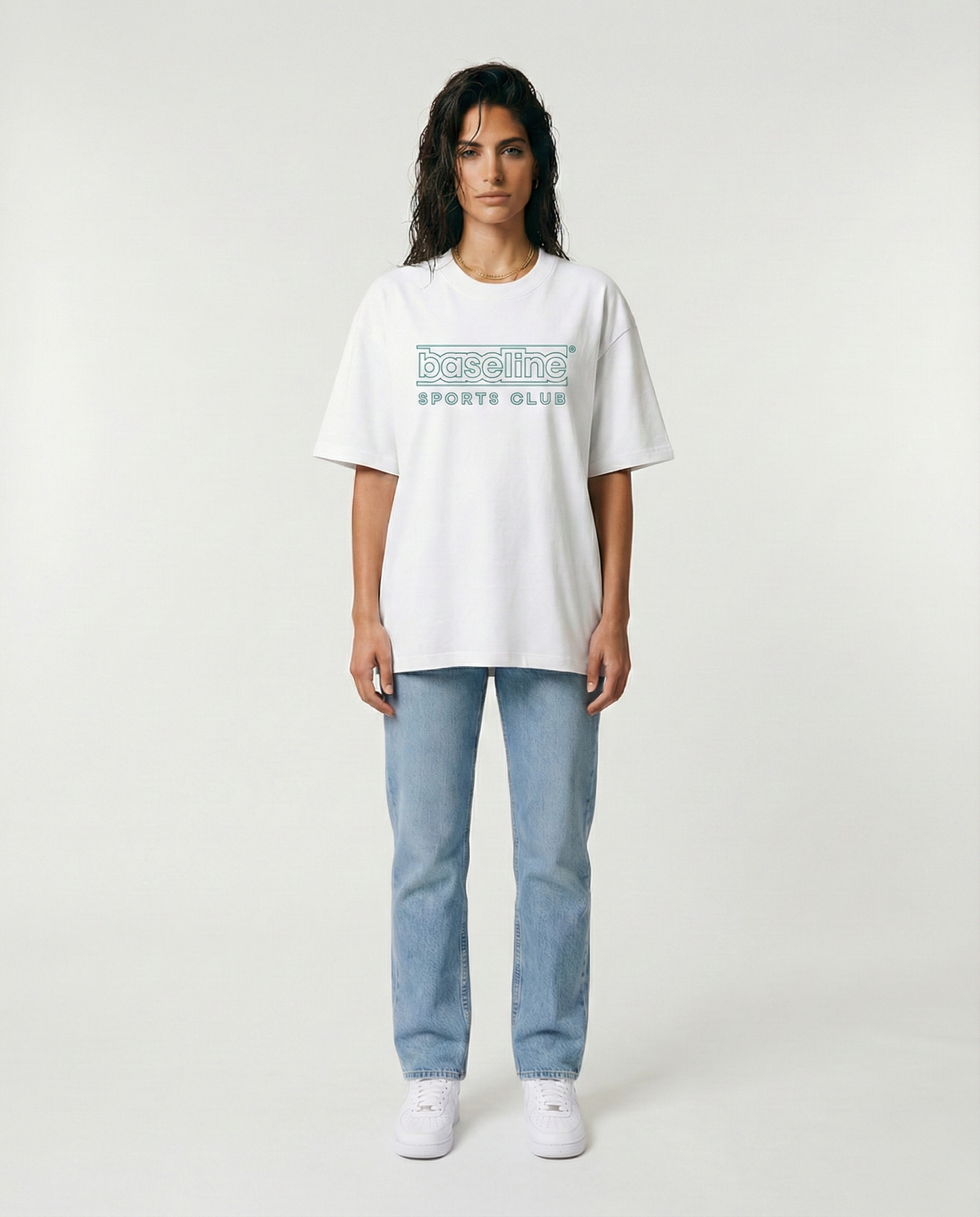 The Courtside Tee Big Logo - White