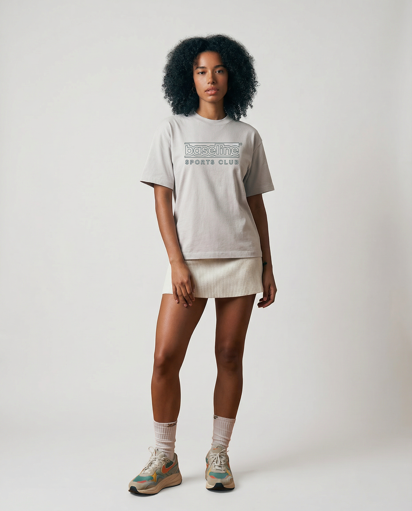 The Courtside Tee Big Logo - Grey