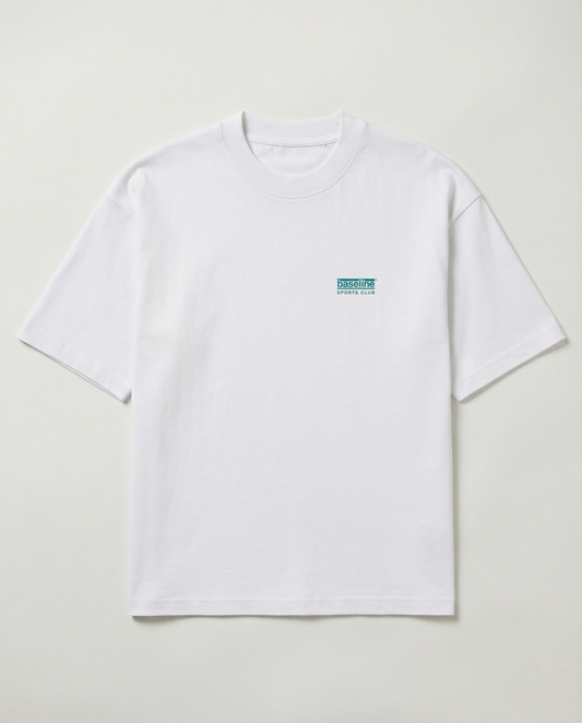 The Courtside Tee Small Logo - White