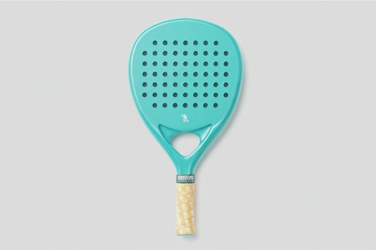 Baseline Sports Club Padel Racket – Vibrant Turquoise with Signature Yellow Grip