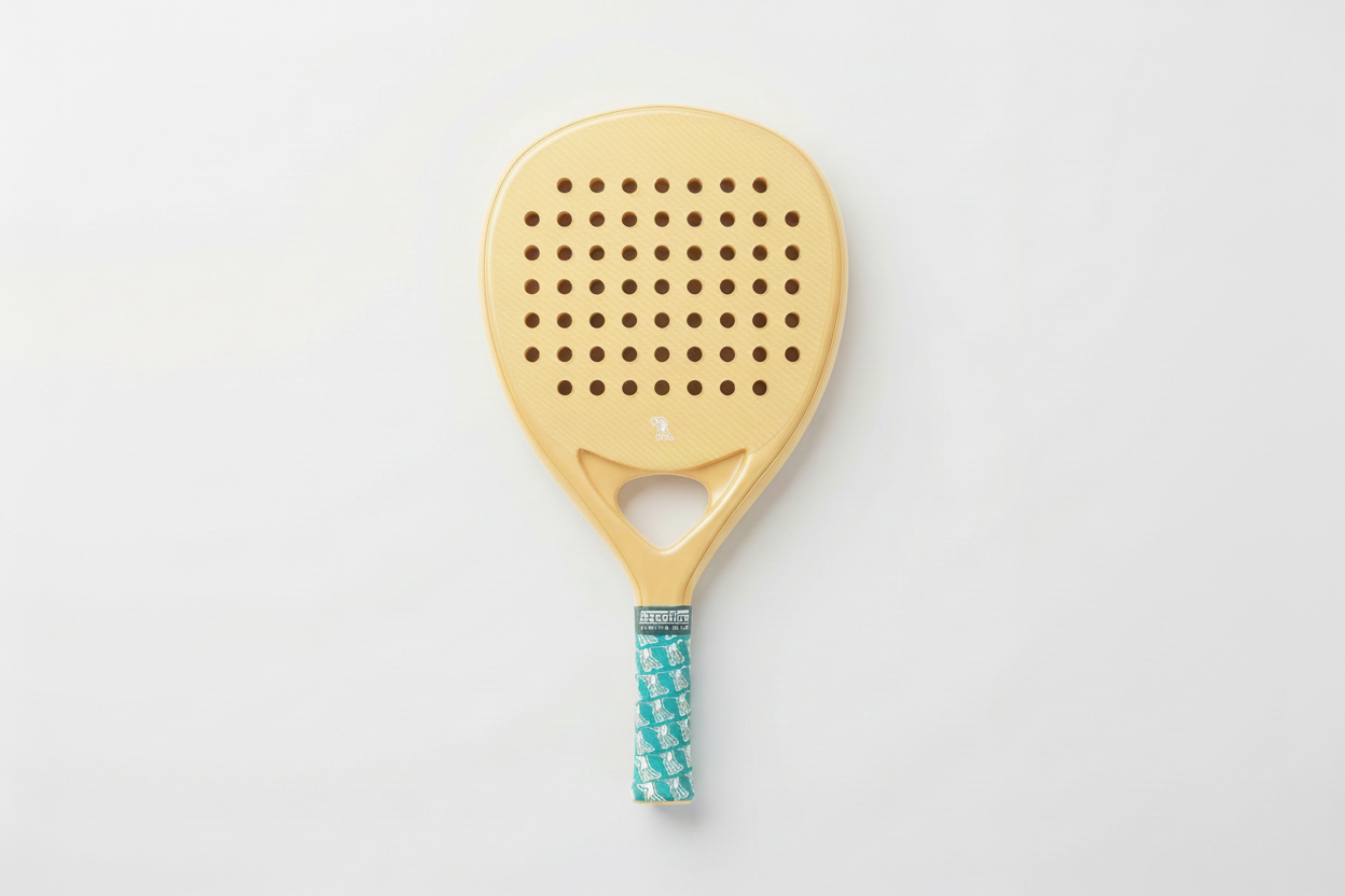 Baseline Sports Club Padel Racket – Vibrant Yellow with Signature Turquoise Grip