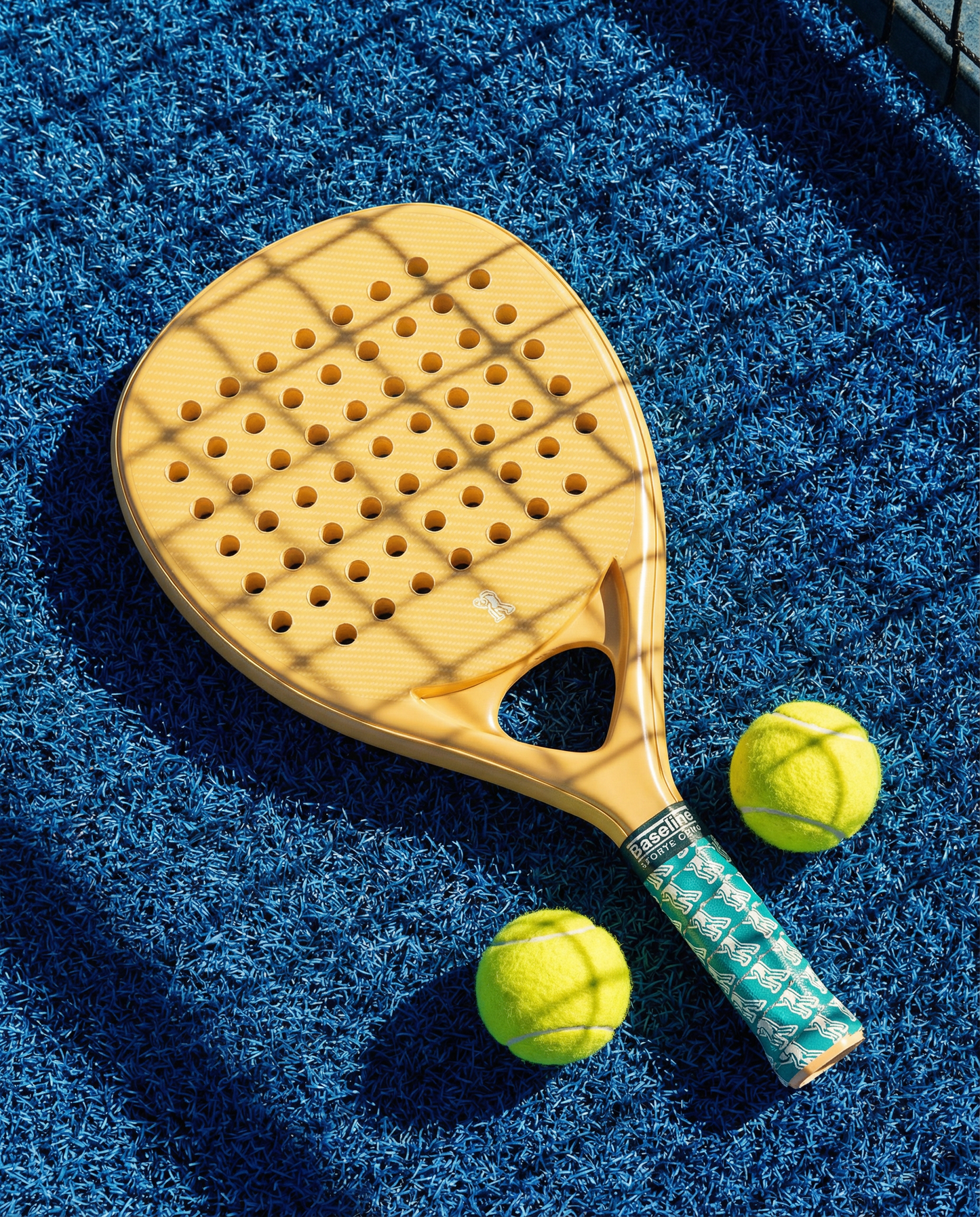 Baseline Sports Club Padel Racket – Vibrant Yellow with Signature Turquoise Grip