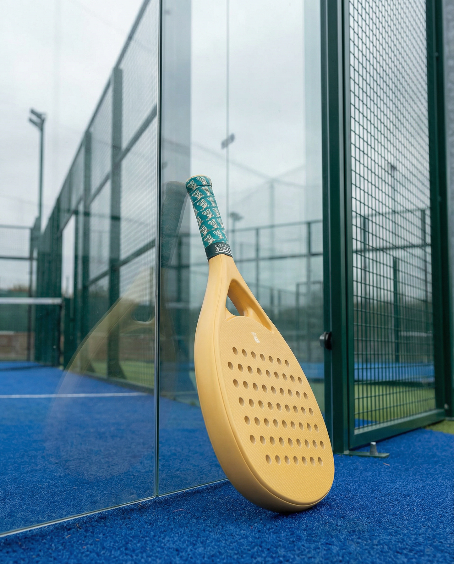 Baseline Sports Club Padel Racket – Vibrant Yellow with Signature Turquoise Grip